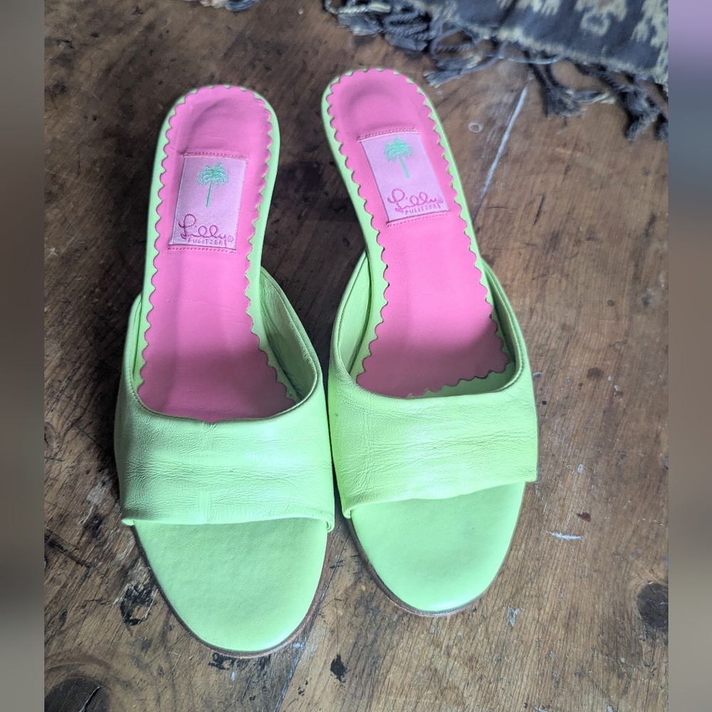 Lilly Pulitzer Slide Sandals Size 8.5, Green